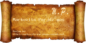 Markovits Perjámos névjegykártya